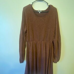 Maurices Brown Long Sleeve Dress